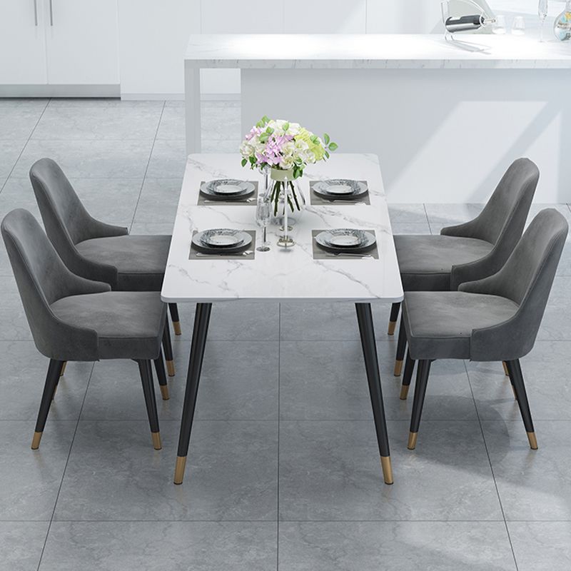 Stone Top Rectangle Dinette Table Traditional Luxury Metal Tripod Base Dining Table Clearhalo 'Dining Tables & Seating' 'Dining Tables' 'dining_table' 'furn' 'furn_dining_table' 'Furniture' 'furniture_dining_table' 'Kitchen & Dining Furniture' 'kitchen' 'kitchen_dining_table' 1200x1200_b056b828-61ac-433d-a042-a680e43566e8