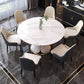 Glam Sintered Stone Extendable Table Round Shape Kitchen Dining Table with Pedestal Base Clearhalo ' dining_table' 'Dining Tables & Seating' 'Dining Tables' 'furn' 'furn_dining_table' 'Furniture' 'furniture_dining_table' 'Kitchen & Dining Furniture' 'kitchen&dining_furn' 'kitchen' 'kitchen_dining_table' 1200x1200_b057a66f-3c83-4cc5-aab4-f601b201be6c