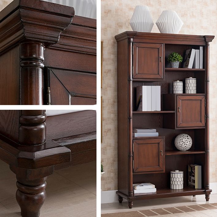 Industrial Brown Lacquered Cabinet 3-Door Cabinets, 70.9" Tall Clearhalo 'Cabinets & Chests' 'cabinets_chests' 'furn' 'furn_cabinets_chests' 'Furniture' 'Living Room Furniture' 1200x1200_b057c93b-4bfd-4f5e-939a-0c750da2e5b8