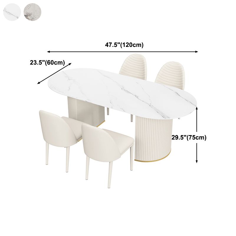 Traditional Luxury Dining Table Oval Dining Table with Double Pedestal Base Clearhalo 'Dining Tables & Seating' 'Dining Tables' 'dining_table' 'furn' 'furn_dining_table' 'Furniture' 'Kitchen & Dining Furniture' 1200x1200_b05879b4-e21e-44ef-82dd-bc486f0e1593