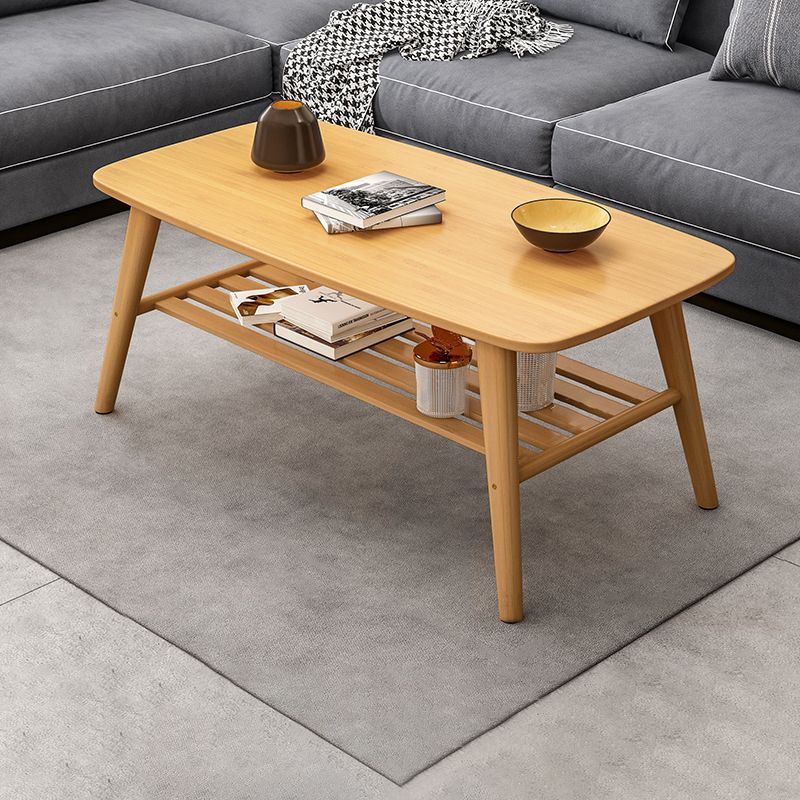 4 Legs Coffee Table Single Modern Oval Cocktail Table with Shelf Clearhalo 'Coffee & Accent Tables' 'Coffee Tables' 'coffee_tables' 'furn' 'furn_coffee_tables' 'Furniture' 'Living Room Furniture' 1200x1200_b0591d1b-878e-4cda-a44a-5433c792202e