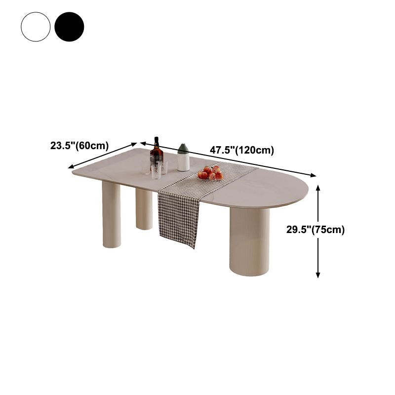 Free Form Sintered Stone Table for Restaurant Modern Indoor White Table with 3 Legs Clearhalo ' dining_table' 'Dining Tables & Seating' 'Dining Tables' 'furn' 'furn_dining_table' 'Furniture' 'furniture_dining_table' 'Kitchen & Dining Furniture' 'kitchen&dining_furn' 'kitchen' 'kitchen_dining_table' 1200x1200_b05924ac-e57f-43c1-b521-745cfad4d43f