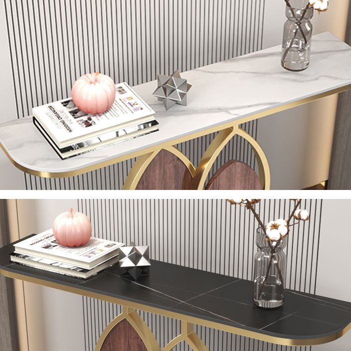 Glam Half Moon Console Sofa Tafel Antieke afwerking Console Accenttabel