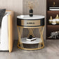 Drawer Side Accent Table Stone Top Metal Frame End Table with Shelf Clearhalo 'Coffee & Accent Tables' 'End & Side Tables' 'end_side_tables' 'furn' 'furn_end_side_tables' 'Furniture' 'Living Room Furniture' 1200x1200_b05a8300-57fd-4d69-ae6c-5dec8f7e9171