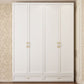 Engineered Wood Wardrobe Closet with Shelves White Wardrobe Cabinet