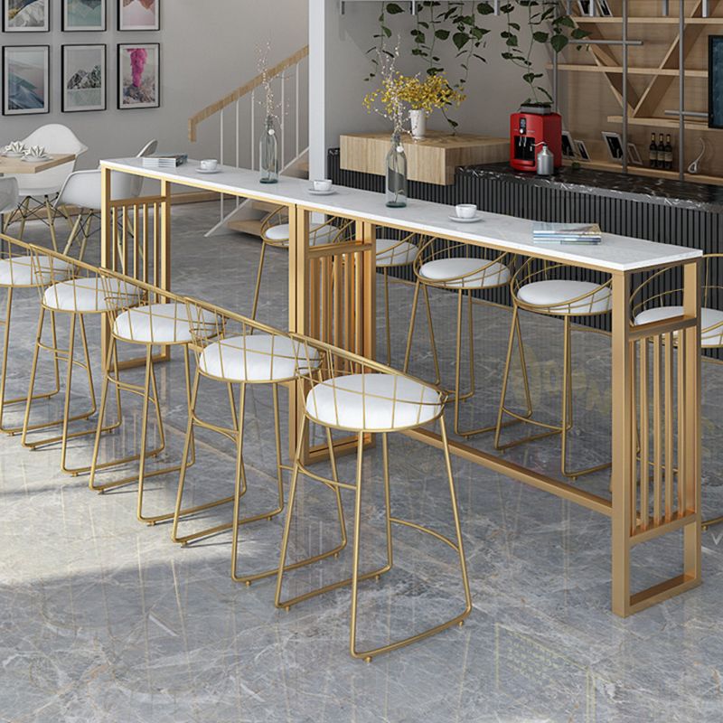 Mesa estilo barra con altura de barra, mesa con base metálica para sala de estar