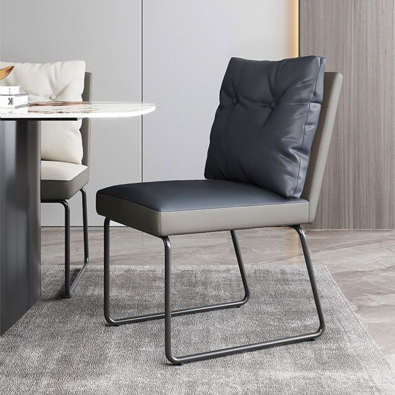 Modern Leather Living Room Side Chair Solid Back Matte Finish Dining Chair Clearhalo ' kitchen&dining_furn' 'Dining Chairs' 'Dining Tables & Seating' 'dining_chair' 'furn' 'furn_dining_chair' 'Furniture' 'furniture_dining_chair' 'Kitchen & Dining Furniture' 'kitchen' 1200x1200_b05ccca6-d6eb-4cac-a862-ec998a2208c4