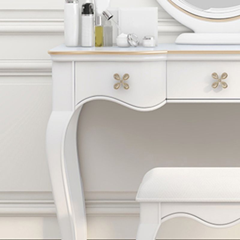 3 Storage Drawers & Mirror Vanity Set Victorian Wood Make-up Vanity