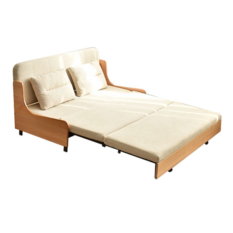 Scandinavian Solid Wood Removable Futon Sleeper Sofa Pillow Included Clearhalo 'furn' 'furn_futons' 'Furniture' 'Futons & Daybeds' 'Futons' 'Living Room Furniture' 1200x1200_b061291f-0bbd-4077-b8cc-52886f5529da