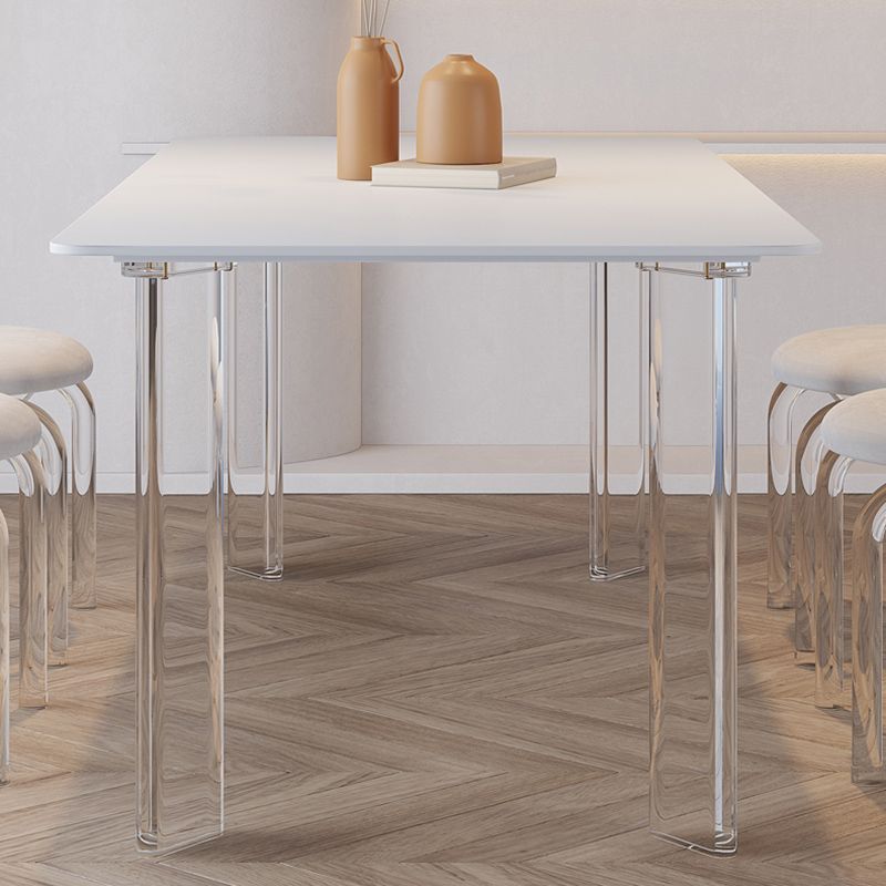 Set da pranzo in pietra bianca con sedie acriliche 1/2/5/7 PC set di dinette moderne