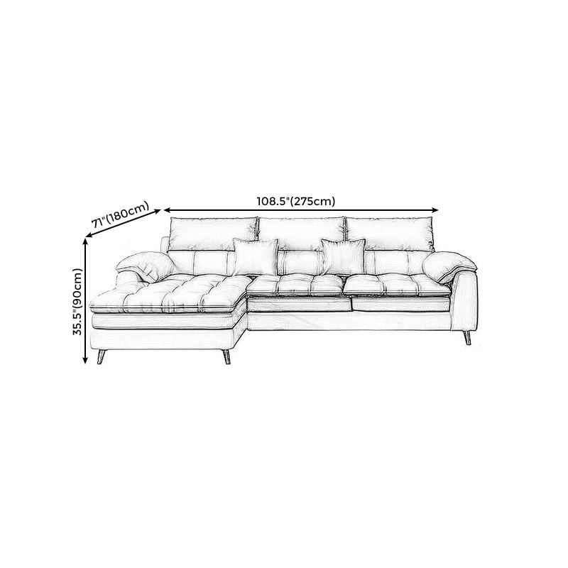 Almohada seccional de cuero sintético brazo beige beige para sala de estar