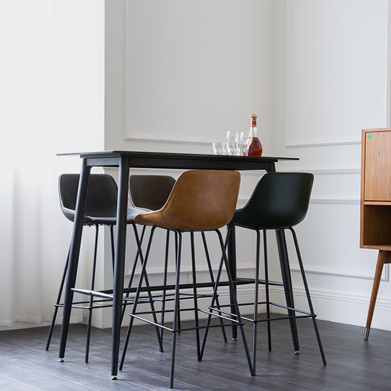 Black Metal Leather Bar Stool Scandinavian Low Back Bristol Counter Stool with Bucket Seat Clearhalo 'Bar Furniture' 'Bar Stools' 'bar_stools' 'furn' 'furn_bar_stools' 'furniture_bar_stools' 'Kitchen & Dining Furniture' 'kitchen&dining_furn' 'kitchen' 'kitchen_furn' Furniture' 1200x1200_b063582a-bd35-41cd-8f6a-ddf5378c6287