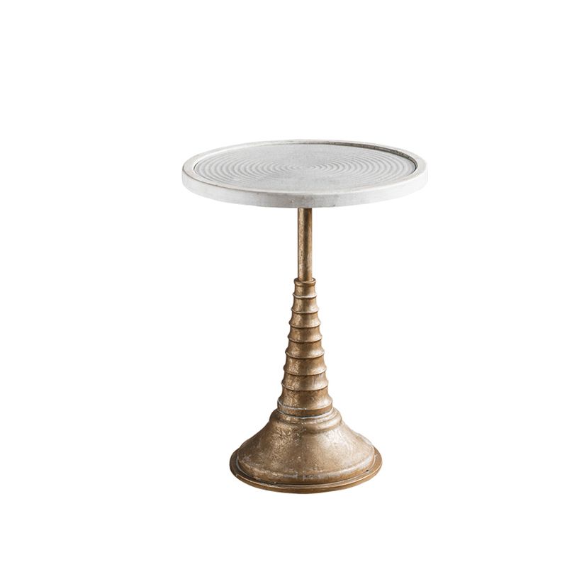 Pedestal Round Side End Table Rustic Distressed Side End Table