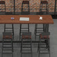 Tavolo da barra top in legno tavolo da pub in stile industriale con base nera