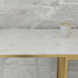 Modern Style Bar-height Table Gold Base Bar Table for Kitchen Clearhalo 'Bar Furniture' 'Bar Tables' 'bar_tables' 'furn' 'furn_bar_tables' 'Furniture' 'Kitchen & Dining Furniture' 1200x1200_b0662903-4260-443c-8cde-53719e4e87a5