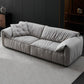 Contemporary Living Room Faux Leather Pillow Top Arm Cushions Settee