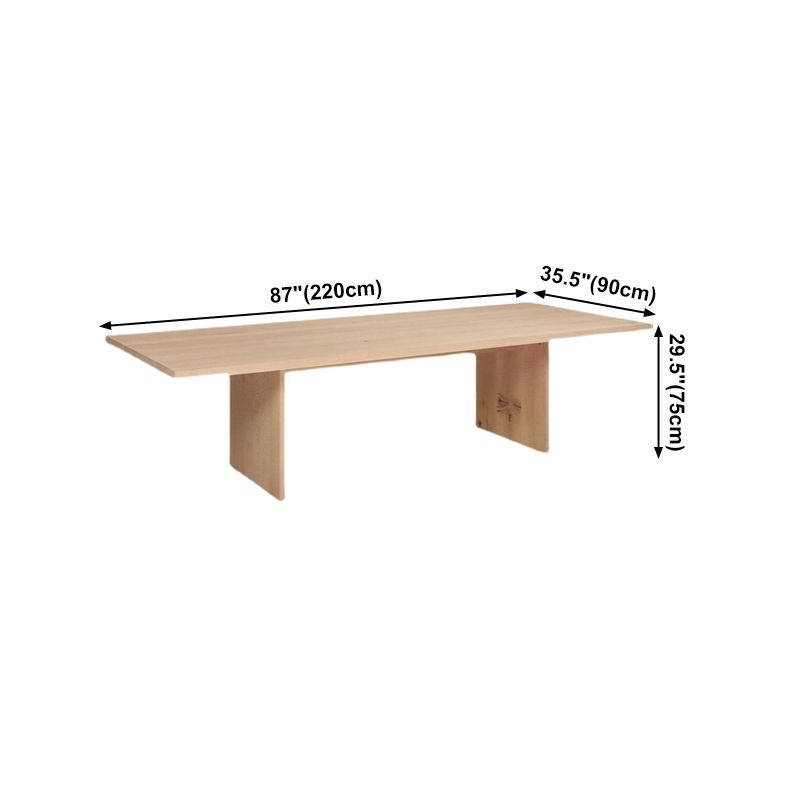 Solid Wood Brown Dining Table Simplicity Double Pedestal Table for Dining Room Clearhalo ' dining_table' 'Dining Tables & Seating' 'Dining Tables' 'furn' 'furn_dining_table' 'Furniture' 'furniture_dining_table' 'Kitchen & Dining Furniture' 'kitchen&dining_furn' 'kitchen' 'kitchen_dining_table' 1200x1200_b066e713-576d-4b30-83fc-340e38e0a7cc
