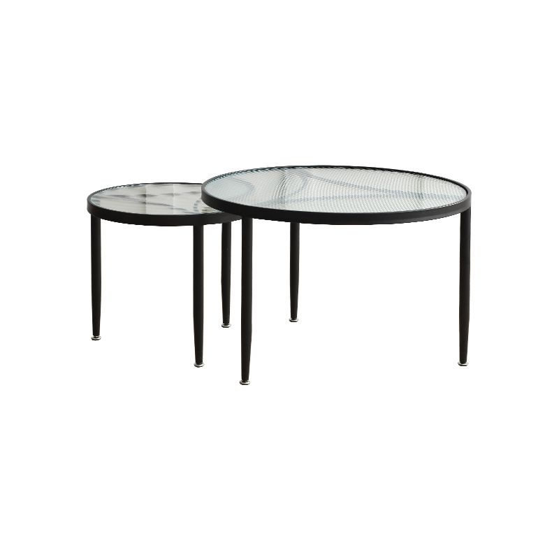 Clear Glass Top Round Coffee Table 3 Legs Cocktail Nesting Table Set Clearhalo 'Coffee & Accent Tables' 'Coffee Tables' 'coffee_tables' 'furn' 'furn_coffee_tables' 'Furniture' 'Living Room Furniture' 1200x1200_b06719bf-59d3-4220-9b10-fe123266ed4f
