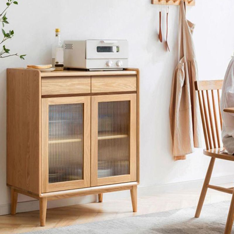 Display scandinavo stand olio in vetro in vetro a buffet mobile a buffet con porte per soggiorno