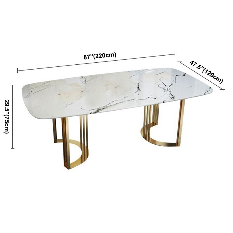 Traditional Luxury Dining Table Stainless Steel Dining Room Collection for Indoor Clearhalo ' dining_table' 'Dining Tables & Seating' 'Dining Tables' 'furn' 'furn_dining_table' 'Furniture' 'furniture_dining_table' 'Kitchen & Dining Furniture' 'kitchen&dining_furn' 'kitchen' 'kitchen_dining_table' 1200x1200_b069083b-ba67-4ae0-aa7b-98177759a836