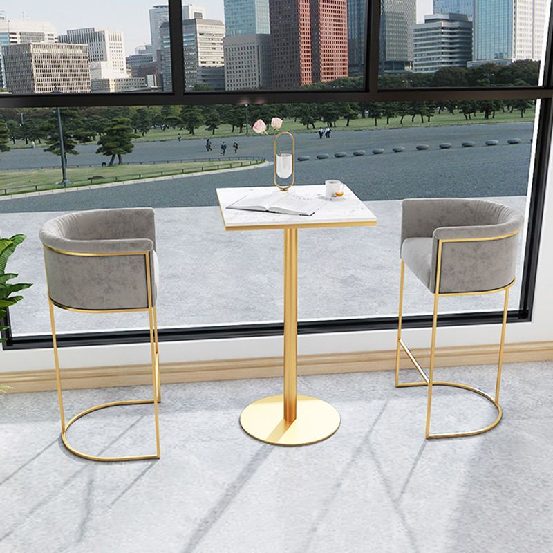 Glam Bar Set 1/2/4/7 Pcs Marble Bar Table with Upholstered Stools Clearhalo 'Bar Furniture' 'furn' 'furn_home_bar_bar_sets' 'Furniture' 'Home Bars & Bar Sets' 'home_bar_bar_sets' 'Kitchen & Dining Furniture' 1200x1200_b06a0a1e-2b6f-4327-b3d5-0586e2f09cd3