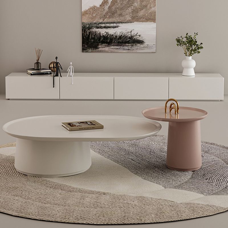 Elliptical Pedestal Coffee Table Set Modern 47.2" W Cocktail Table Clearhalo 'Coffee & Accent Tables' 'Coffee Tables' 'coffee_tables' 'furn' 'furn_coffee_tables' 'Furniture' 'Living Room Furniture' 1200x1200_b06aa033-1b2c-42f2-ae60-b091b6fdff9a