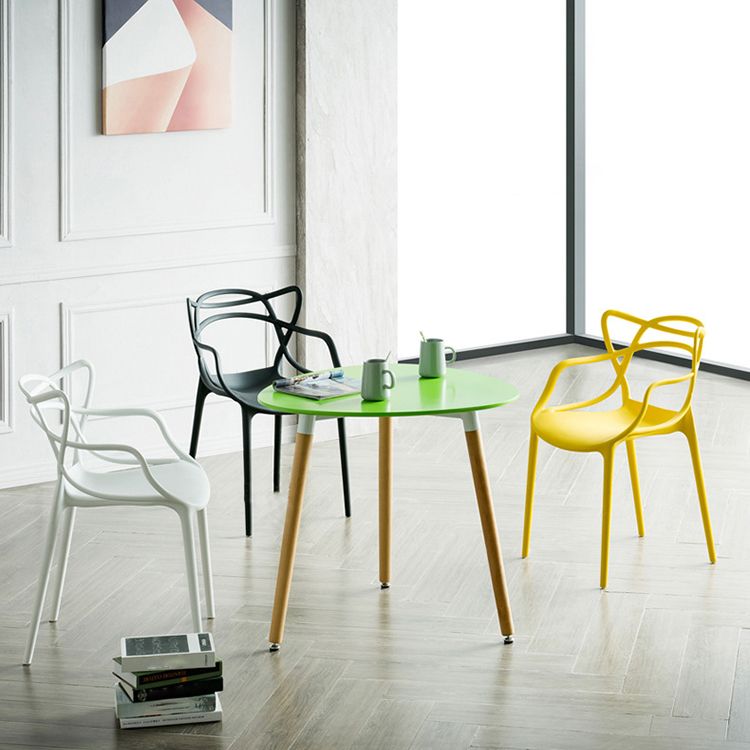 Nordic Plastic Open Back Dining Side Chair 33"H Dining Chair for Restaurant Clearhalo ' kitchen&dining_furn' 'Dining Chairs' 'Dining Tables & Seating' 'dining_chair' 'furn' 'furn_dining_chair' 'Furniture' 'furniture_dining_chair' 'Kitchen & Dining Furniture' 'kitchen' 1200x1200_b06b5a3e-5453-4e48-8526-48f7c194b5fa