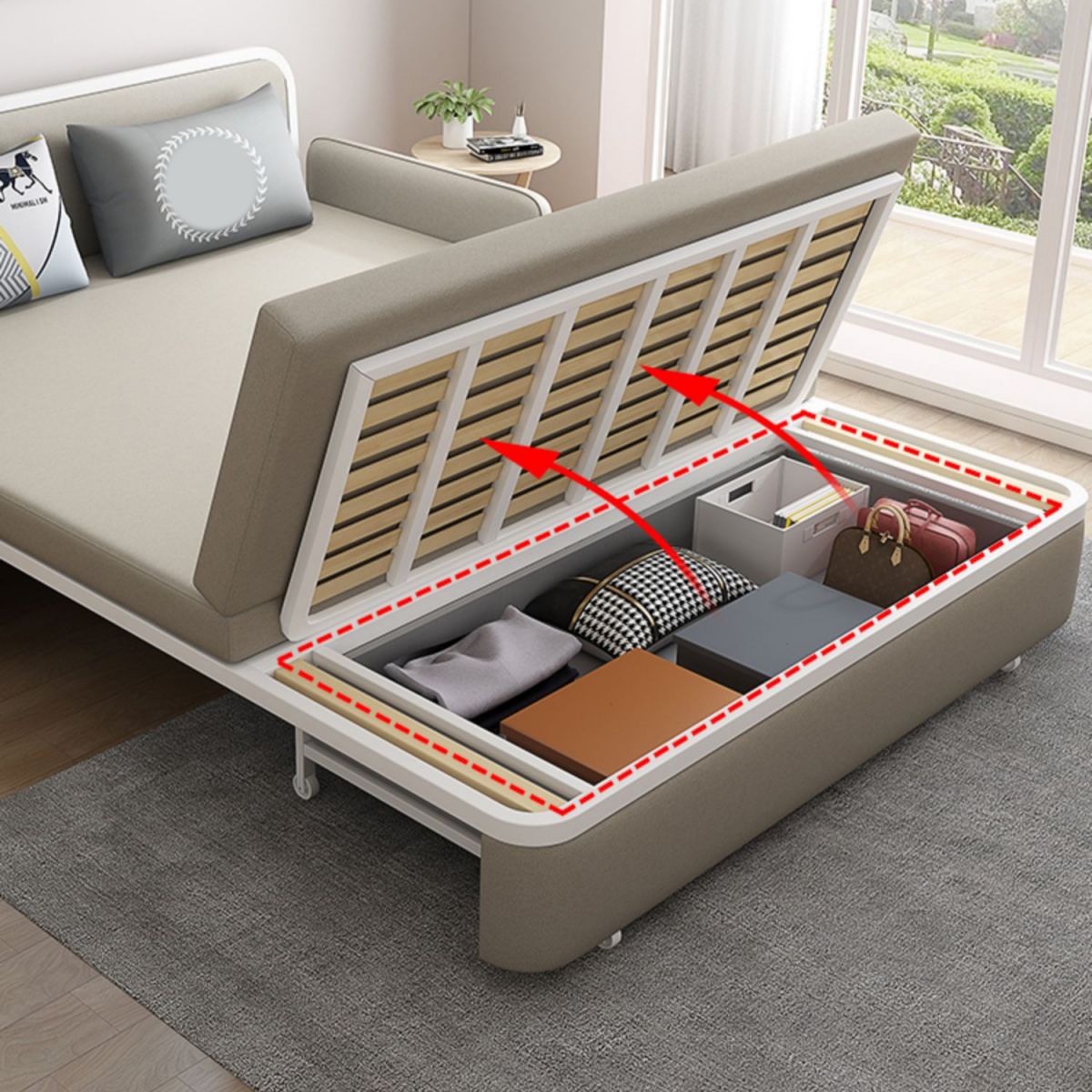 Contemporary 35.43" H Faux Leather Square Arm Sofa Bed for Apartment Clearhalo 'furn' 'furn_sofas' 'Furniture' 'Living Room Furniture' 'Sofa' 'sofas' 1200x1200_b06bca81-210a-4a0f-a6e7-20928c2a41d3