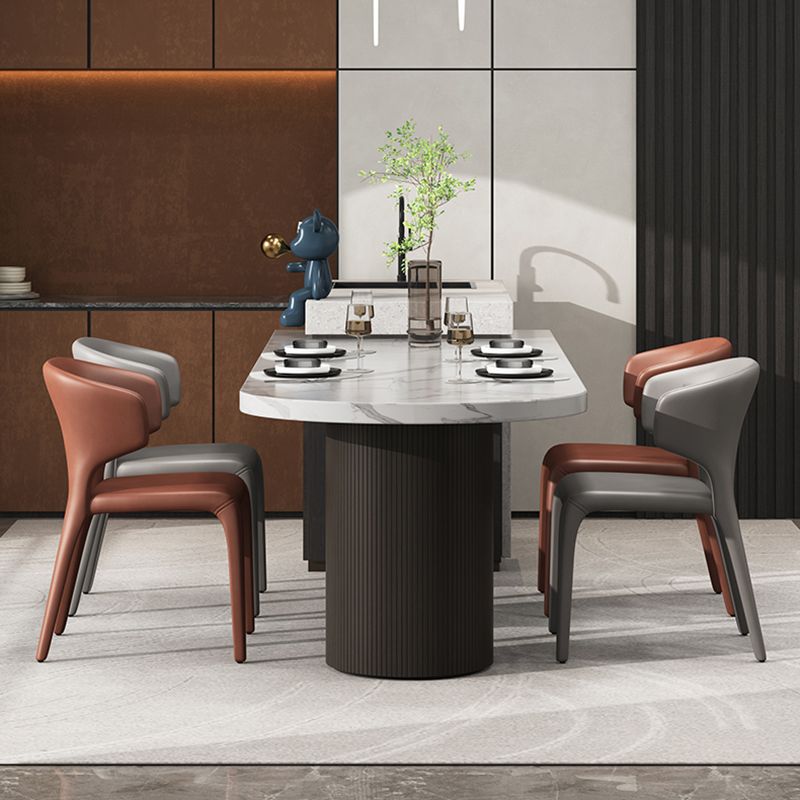 Designer Style Wingback Arm Chair Leather Matte Finish Single Dining Chair Clearhalo ' kitchen&dining_furn' 'Dining Chairs' 'Dining Tables & Seating' 'dining_chair' 'furn' 'furn_dining_chair' 'Furniture' 'furniture_dining_chair' 'Kitchen & Dining Furniture' 'kitchen' 1200x1200_b06c9ce3-5ce2-44b5-ac50-bae0c8f9c0fa