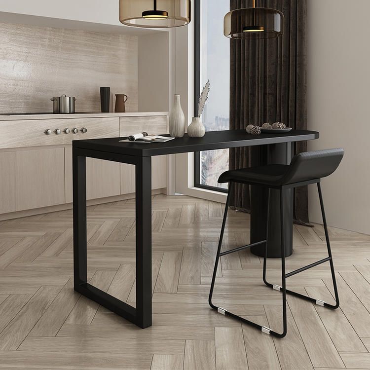 Wood Bar Stool Table with Specialty Table Top Double Pedestal Table - 41.3" H Clearhalo 'Bar Furniture' 'Bar Tables' 'bar_tables' 'furn' 'furn_bar_tables' 'Furniture' 'furniture_bar_tables' 'Kitchen & Dining Furniture' 1200x1200_b06cdada-58f3-4cad-a288-107f75fb9402