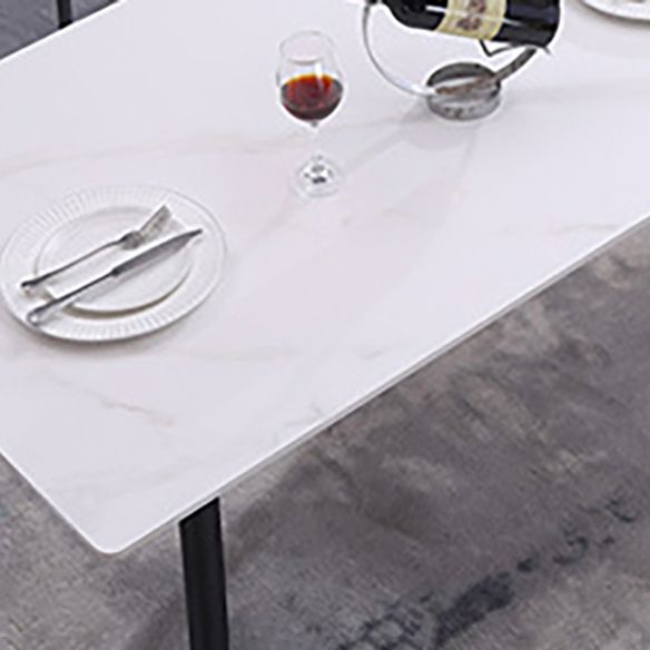 Modern Sintered Stone Dining Table Set White Rectangle Formal Dining Set Clearhalo 'Dining Room Sets' 'Dining Tables & Seating' 'dining_room_set' 'furn' 'furn_dining_room_set' 'Furniture' 'furniture_dining_room_set' 'Kitchen & Dining Furniture' 'kitchen&dining_furn' 'kitchen' 1200x1200_b06fbcf3-1ccc-4390-94cc-9bdfe6cc19ab
