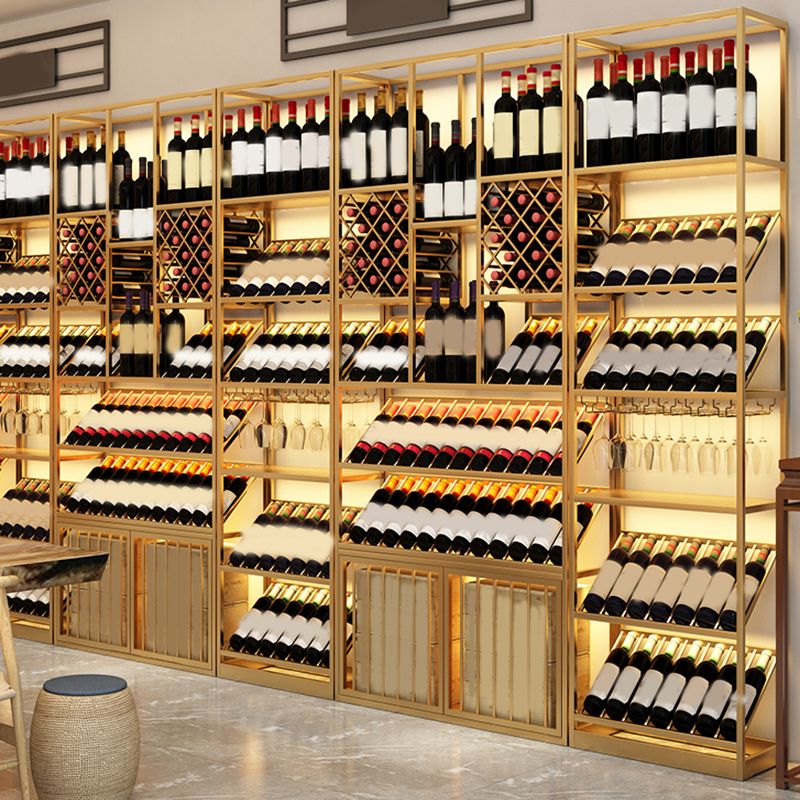 Bottiglia di vino da pavimento in ferro e portabottiglie moderna portanate moderne con scaffale
