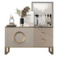 Sideboard in metallo a buffet in pietra in stile glam con 3 disegni