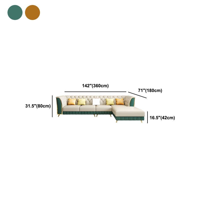 Section du bras évasé tufté avec oreillers