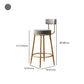 Tabourets de bar rembourrés de style glam pour les tabourets à dos rond avec des jambes en métal