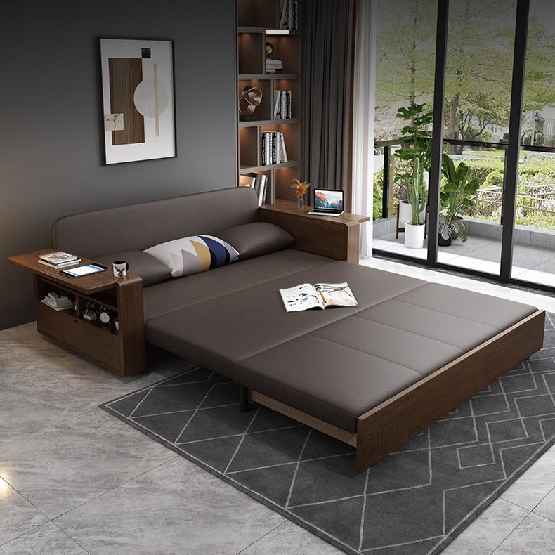 Divano in legno massiccio cuscino a braccio quadrato incluso divano convertibile