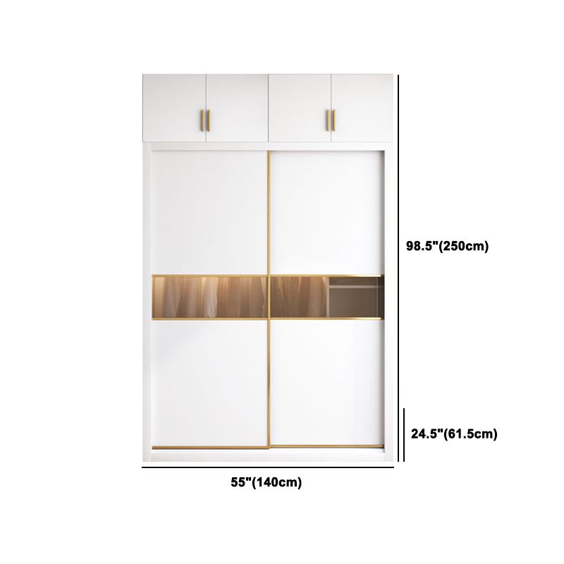 Witte schuifgarderobe kast gemanipuleerde houten garderobe armoire