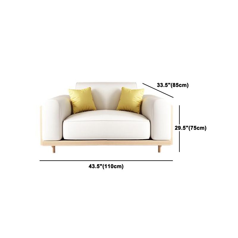 Contemporary White Cushions Standard Square Arm Slipcovered Sofa