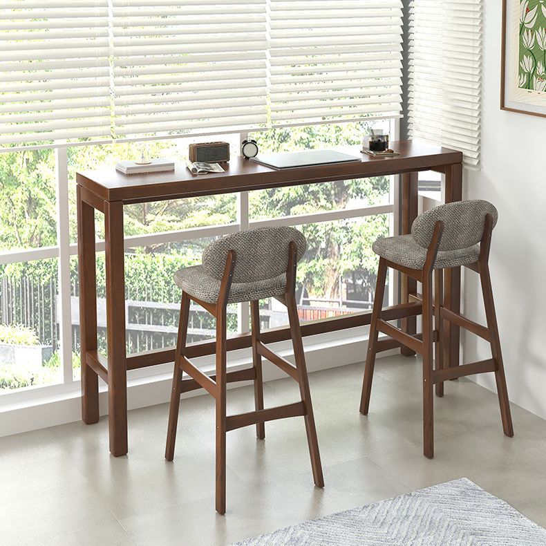 Taburete de bar con tapizado contemporáneo de 41.34 "con base de madera maciza