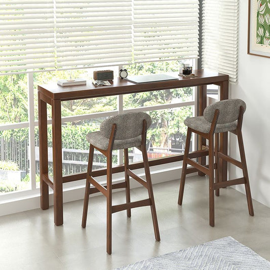 Contemporary 41.34" Upholstered Bar Stool with Solid Wood Base