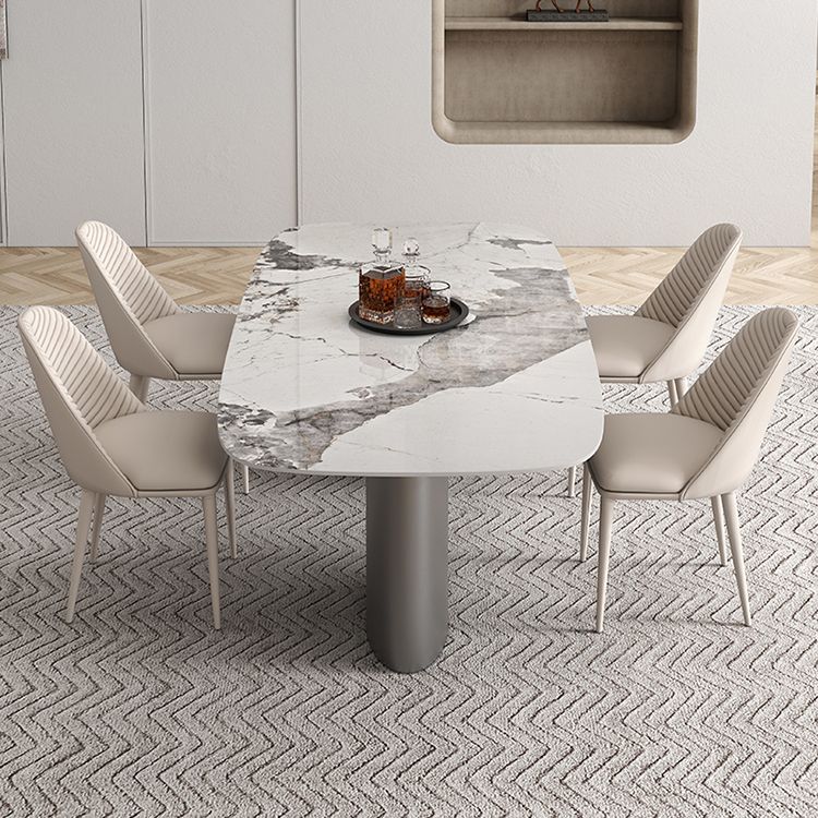 Metal Modern Rectangle Indoor Table Sintered Stone Dining Table for Kitchen and Dining Room Clearhalo ' dining_table' 'Dining Tables & Seating' 'Dining Tables' 'furn' 'furn_dining_table' 'Furniture' 'furniture_dining_table' 'Kitchen & Dining Furniture' 'kitchen&dining_furn' 'kitchen' 'kitchen_dining_table' 1200x1200_b0750011-cd75-42c9-a557-d25ed35f1940