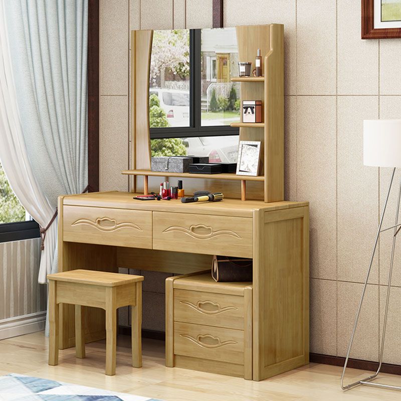 Traditional Bedroom Solid Wood 4 Drawer Standing Make-up Vanity Clearhalo 'Bedroom Furniture' 'furn' 'furn_makeup_vanities' 'Furniture' 'Makeup Vanities' 'makeup_vanities' 1200x1200_b075c36e-3005-4116-9e97-d7e80fb7ea24