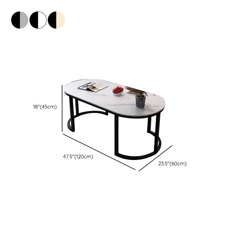 Table de cocktail ovale en pierre Glam Table de cocktail basse simple standard