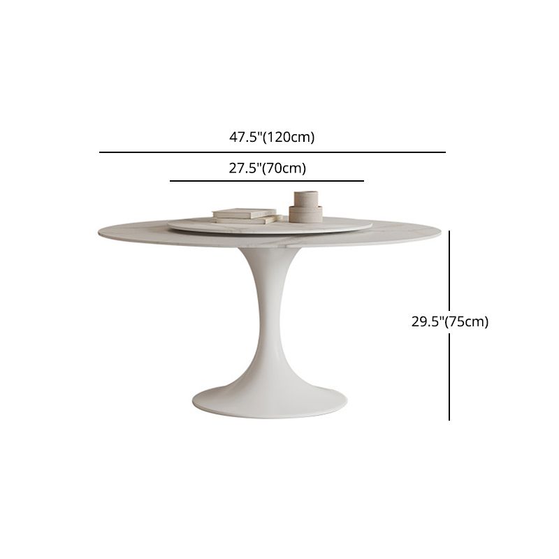 Modern Round Dinette Set 1/3/4/5/7 Pieces Dining Table Set with White Sintered Stone Top Clearhalo 'Dining Room Sets' 'Dining Tables & Seating' 'dining_room_set' 'furn' 'furn_dining_room_set' 'Furniture' 'furniture_dining_room_set' 'Kitchen & Dining Furniture' 1200x1200_b076d2d2-2f56-45ad-92d4-9832bc60b6d8