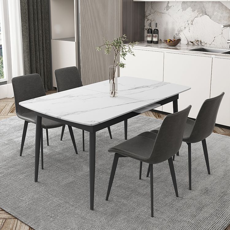 Modern 1/4/5/7 Pieces Dinette Set with White Sintered Stone Top Scalable Dining Table Set Clearhalo 'Dining Room Sets' 'Dining Tables & Seating' 'dining_room_set' 'furn' 'furn_dining_room_set' 'Furniture' 'furniture_dining_room_set' 'Kitchen & Dining Furniture' 1200x1200_b07733ea-00b8-49e8-a1dc-e9e6d926ada5