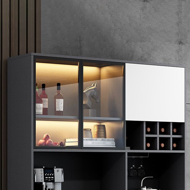 Wood Living Room Sideboard Cabinet Modern Credenza with Storage and Glass Door Clearhalo 'buffet_sideboard' 'Buffets & Sideboards' 'furn' 'furn_buffet_sideboard' 'Furniture' 'furniture_buffet_sideboard' 'Kitchen & Dining Furniture' 1200x1200_b0788d53-55af-4e10-be24-da9b1135ef2a