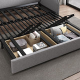 Mikrofaser -zeitgenössisches Sofa Cabrio Grausofa mit quadratischem Arm