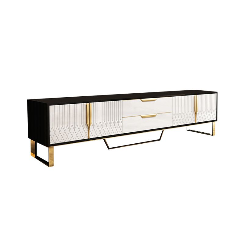 Glam Glass TV Stand Console Enclosed Storage TV Media Stand for Living Room Clearhalo 'furn' 'furn_tv_stands_entertainment_centers' 'Furniture' 'Living Room Furniture' 'TV Stands & Entertainment Centers' 'TV Stands & Media Storage Furniture' 'tv_stands_entertainment_centers' 1200x1200_b07de334-e780-4ded-93b4-0aa2bd4c4e67