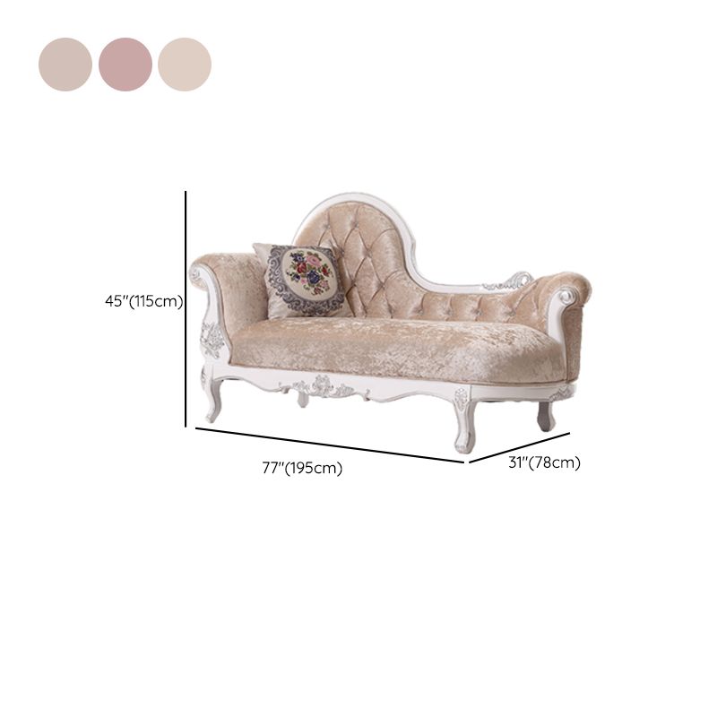 Chaise longue rembourrée Glam, chaise longue à accoudoirs roulés