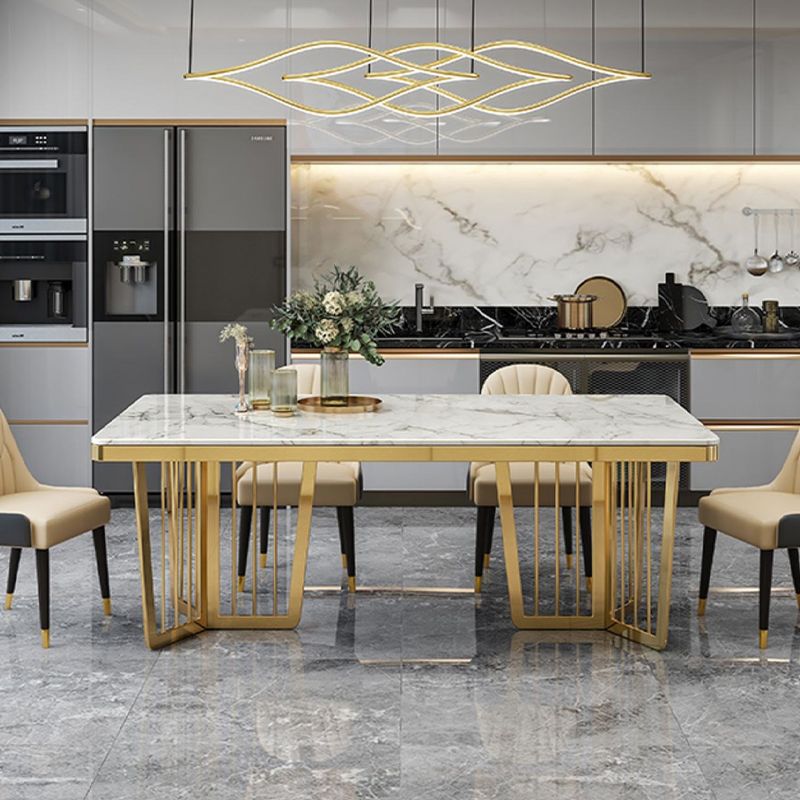 Sintered Stone Dining Table Traditional Luxury Dining Table with Gold Frame for Kitchen Clearhalo ' dining_table' 'Dining Tables & Seating' 'Dining Tables' 'furn' 'furn_dining_table' 'Furniture' 'furniture_dining_table' 'Kitchen & Dining Furniture' 'kitchen&dining_furn' 'kitchen' 'kitchen_dining_table' 1200x1200_b08368f6-0048-4f86-abe2-62701539fd11